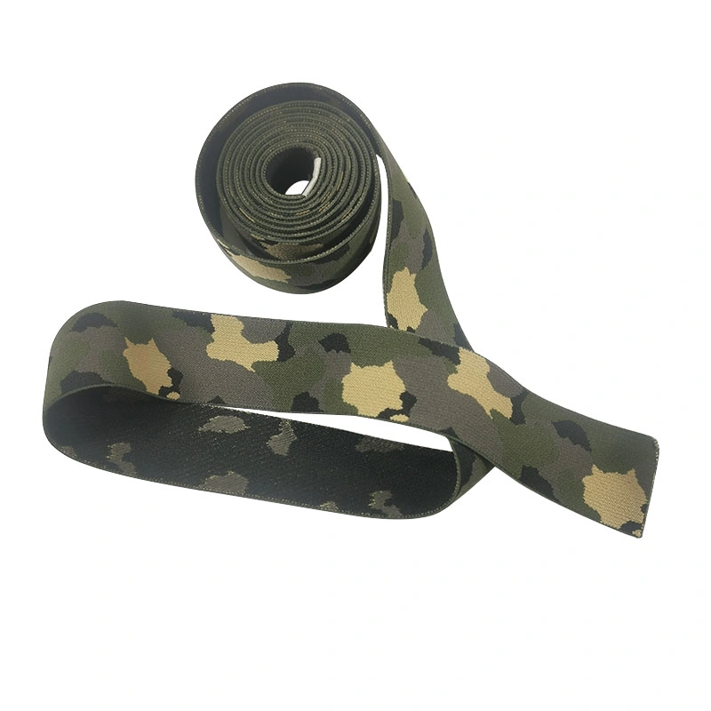 Webbing Strap Web Elastic Band Pattern Logo New Letter Woven Jacquard Weaver Nylon Camouflage Elastic Band