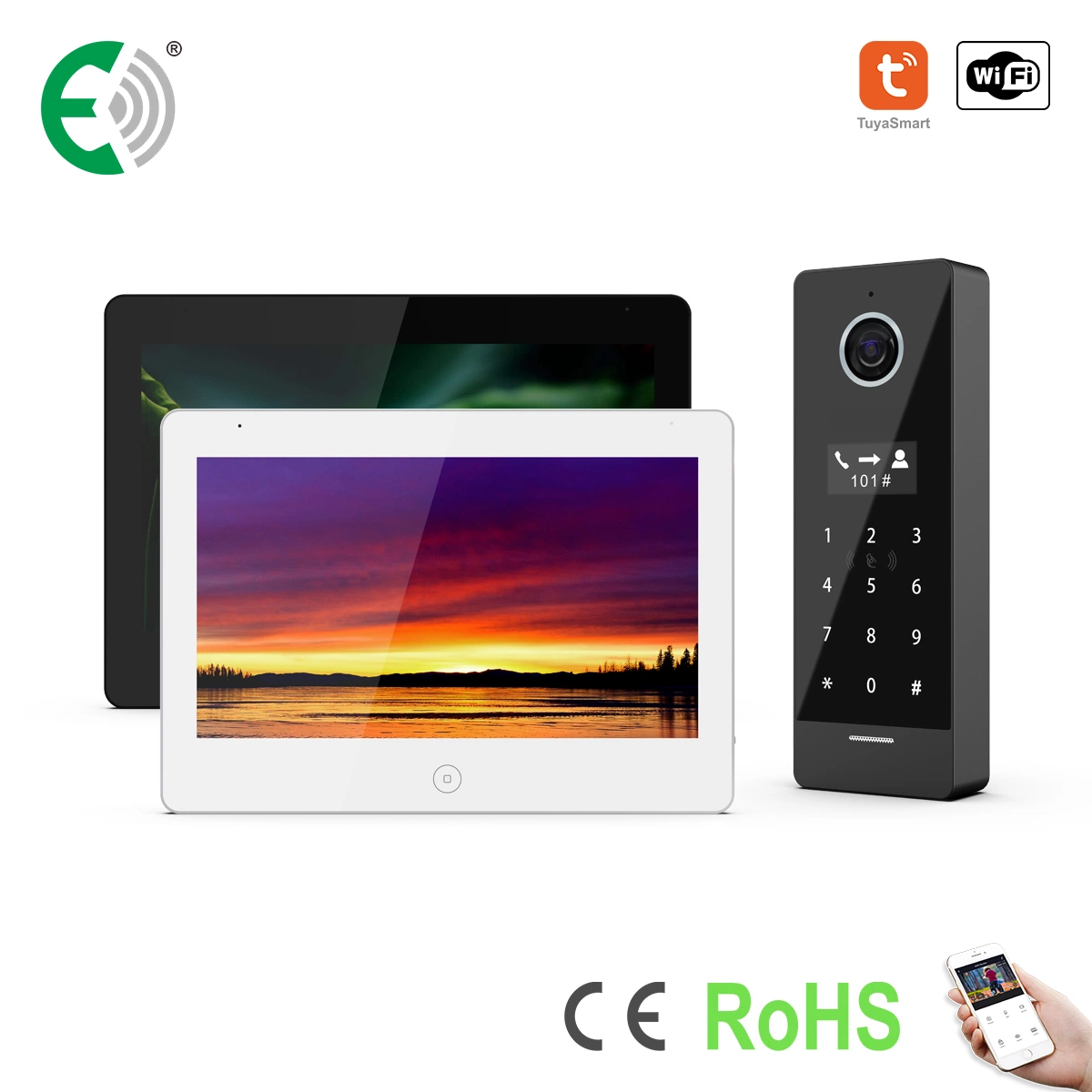 Powerful Smart Mobile APP IP&WiFi Video Doorphone with Touch Screen