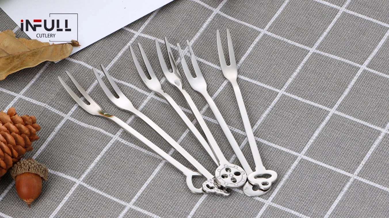 Unique Shape Silver Forks for Fruits Dessert Ice Cream