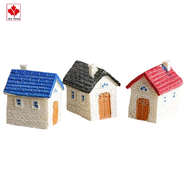 Vivid Statue Crafts Resin Mini House Statues Home Decor