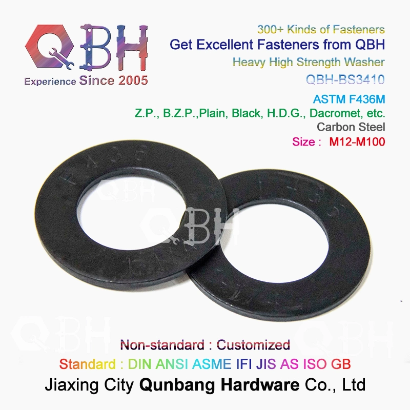 Qbh ASTM F436/F436m Steel Structure 1/2 to 1-1/2 Inch Steel Carbon Steel HDG/Black Metal Flat Round Washer