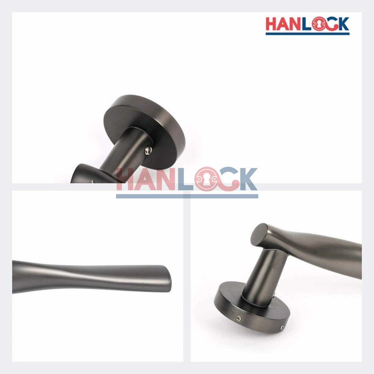 Customized Zinc Alloy Twisted Shapes Door Lever with Round Rosette