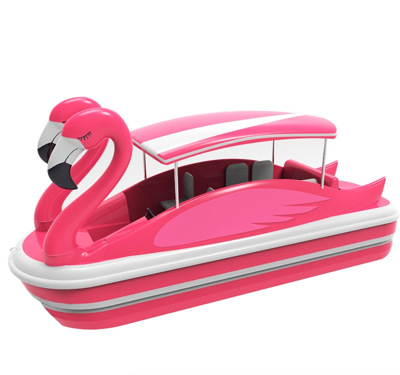 5% off Four-Person Flamingo Fiberglass Electric Boat for Scenic Amusement Park, Amusement Park, Water Park