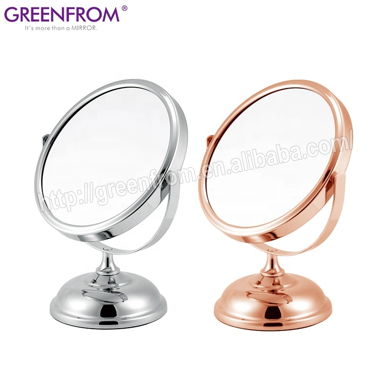 Wholesale 6 Inch Double Side Standing Polished Metal Makeup Table Mirror