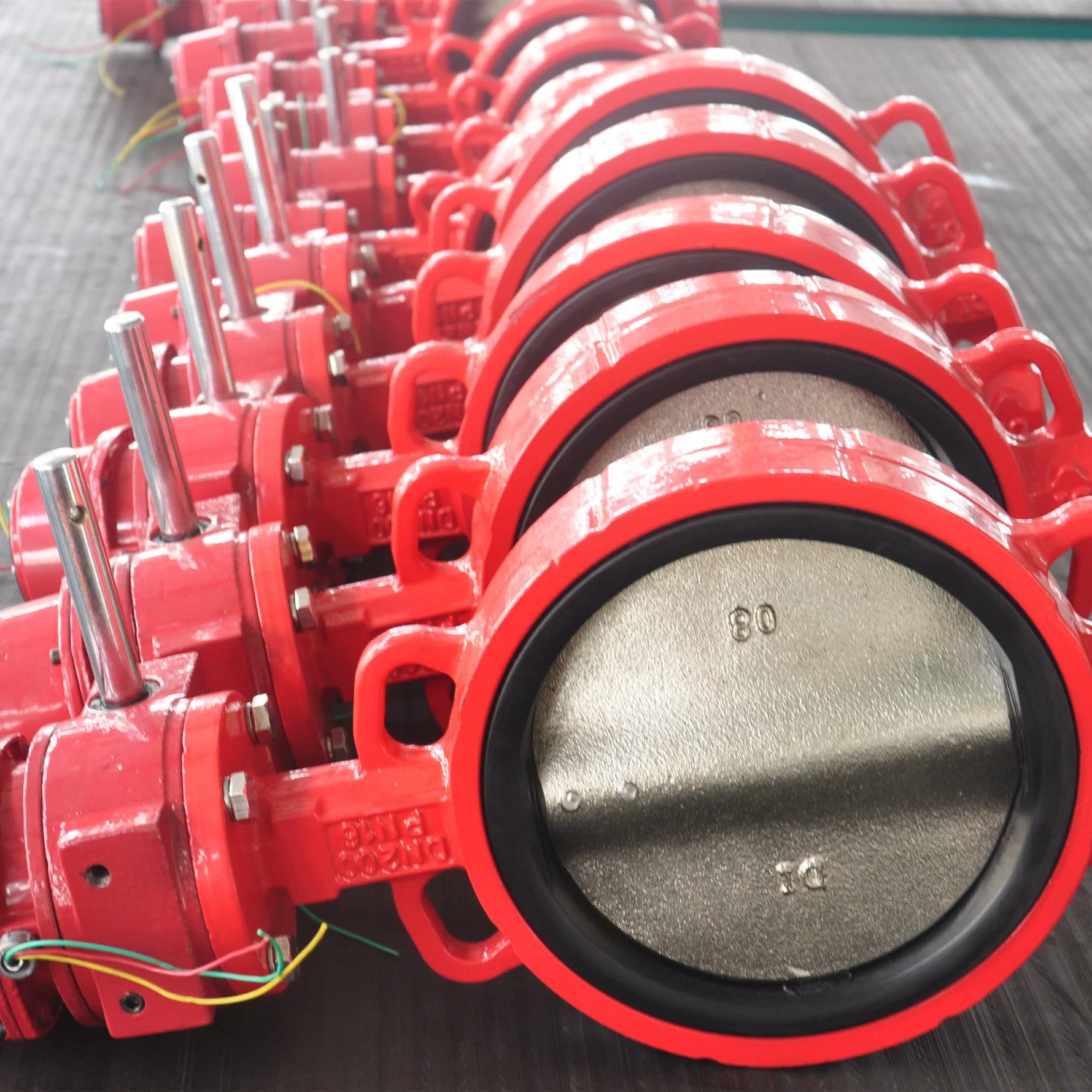 DN150 Manual Handlebar Control Fire Protection Clamp Wafer Type Butterfly Valve