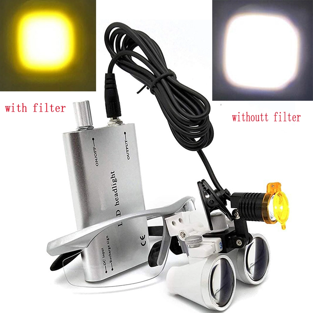 2.5X/3.5X Dental Loupes Headlight Medical Operation Light Magnifier Surgical Lamp Oral Light