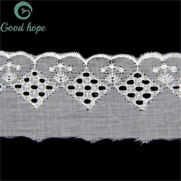 China Lace Factory New Design Flower Pattern Embroidery Tc Lace Bridal Eyelet Polyester Lace Fabric Textile Lace for Garment Accessories