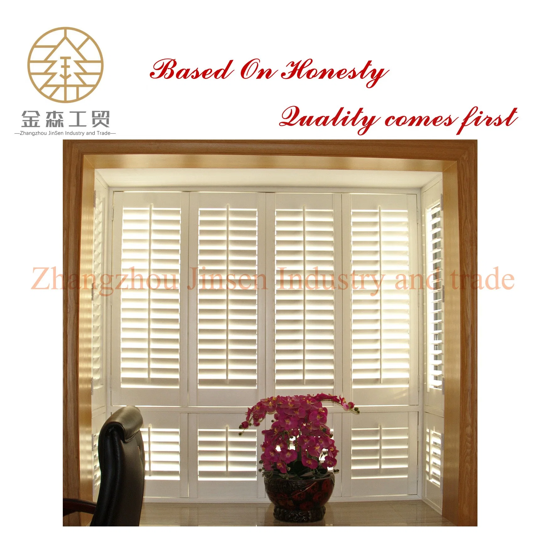 Waterproof PVC Plantation Shutters with Elegant Design for Bathroom