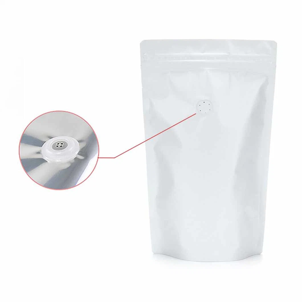 Wholesale/Supplier Custom White Foil Lined Resealable Zipper Waterproof Stand up Coffee Bag