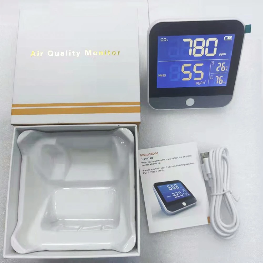 Dm306D Hot Mini CO2 Pm2.5 Detector Temperature Unit T&F Switchable Air Quality Monitor