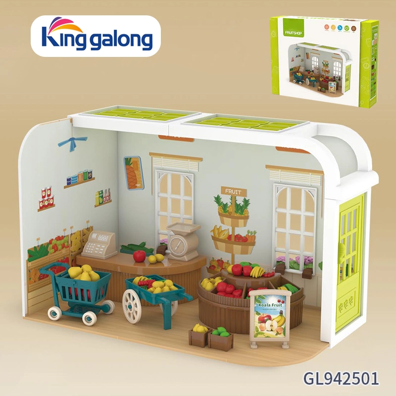 Faça uma brincadeira de fantasia na loja de padaria modelo miniatura boneca pequena DIY House Set Kid Role Agrupar brinquedos