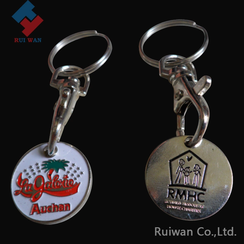 Metal Trolley Coin Keyring