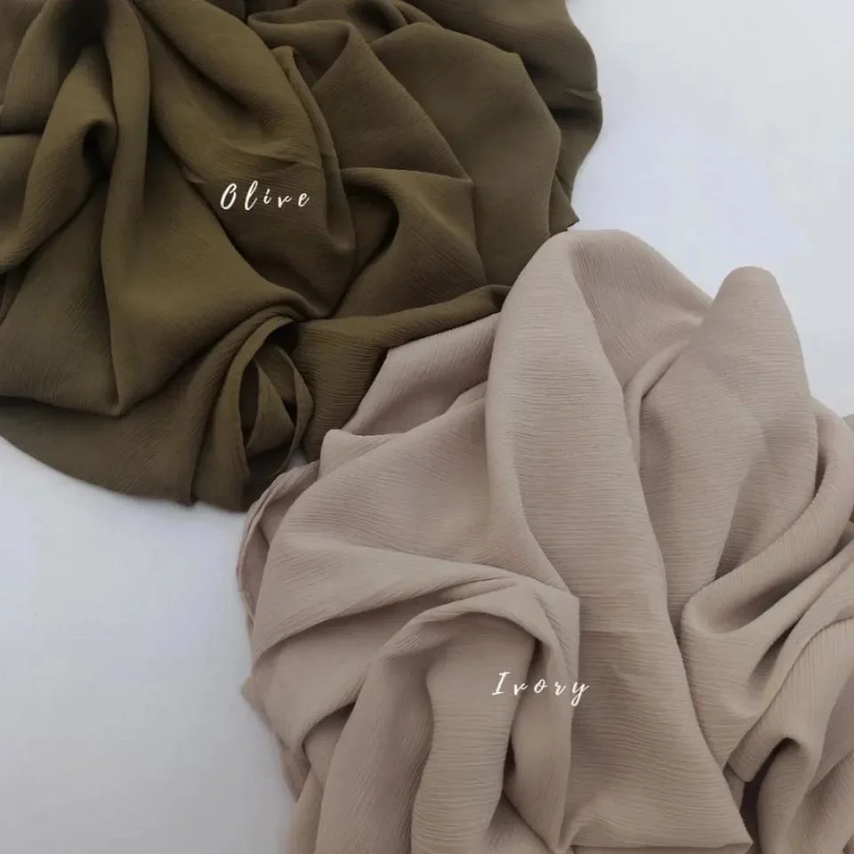 High quality/High cost performance  Customized Tudung Ladies Crinkle Plain Chiffon Scarf Shawl