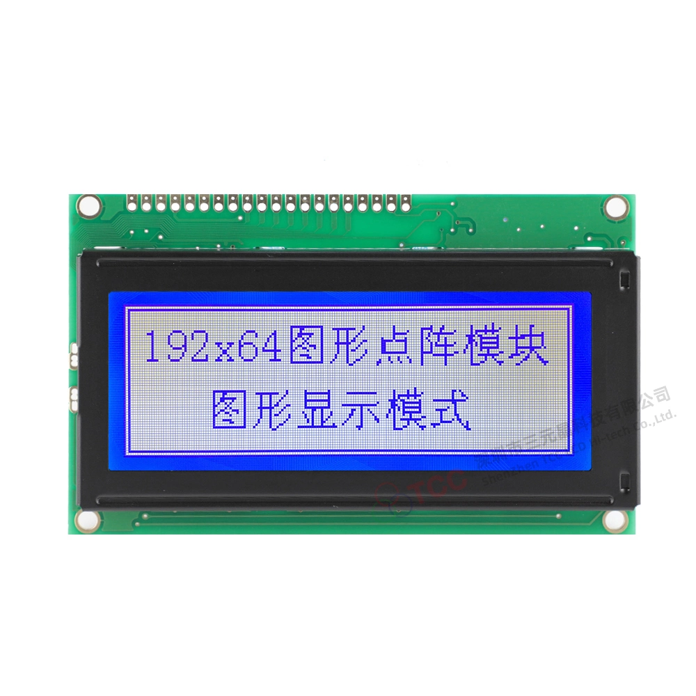 Tcc 192*64 Monochrome Display 8 Bit Parallel Stn Blue LCD Module