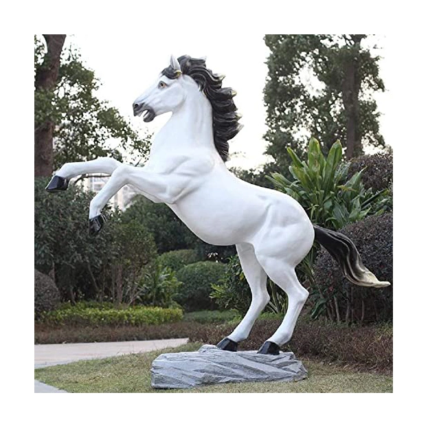 Decoración de jardín exterior Polishing Horse Estatua resina Fibra de vidrio Tamaño de vida ANIME Estatua