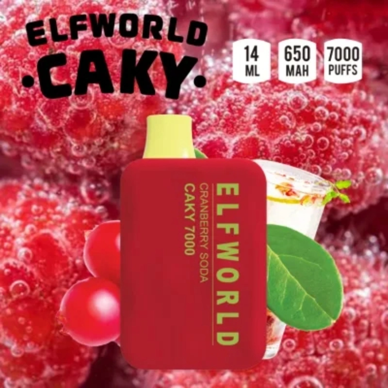 Elfworld Caky 7000 Puffs 14ml Prefilled 650mAh Rechargeable Battery E Cigarette Pen Disposable Vape