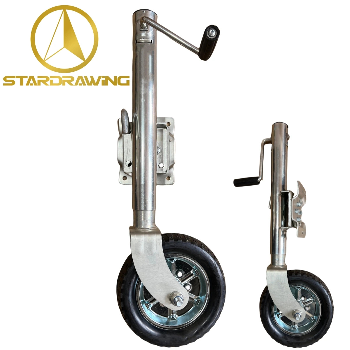 Stardrawing 254mm 10inch Fold Jockey Wheel Trailer Jack Caster 2000lbs Rubber Tire