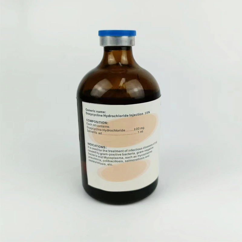 Factory Price Veterinary Medicine Doxycycline Hydrochloride HCl Injection for Cattles Pigs