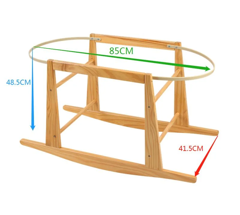 Amazon Hot Sale Madera plegable Rocking Moses Basket Stand Factory