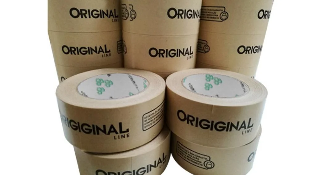 Water Activated Gummed Self Adhesive Kraft Paper Tape with Logo Print