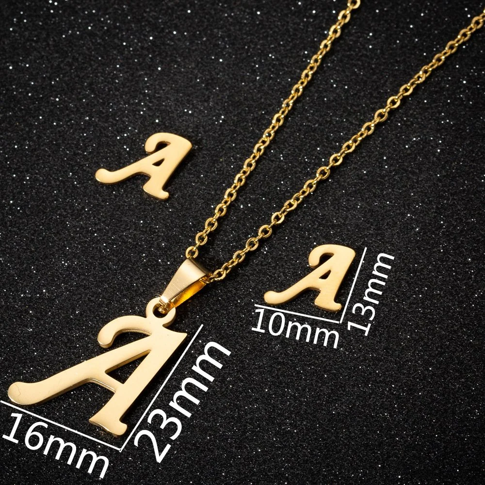 Wholesale/Supplier Fashion Women Gold Plated Stainless Steel Pendant Letter Necklace