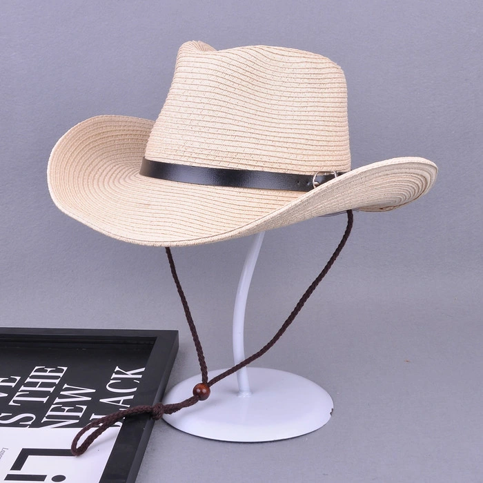 Sol de Verano de la moda Unisex sombrero con Roll up baratos de cadena simple papel teñido de la paja sombreros vaqueros