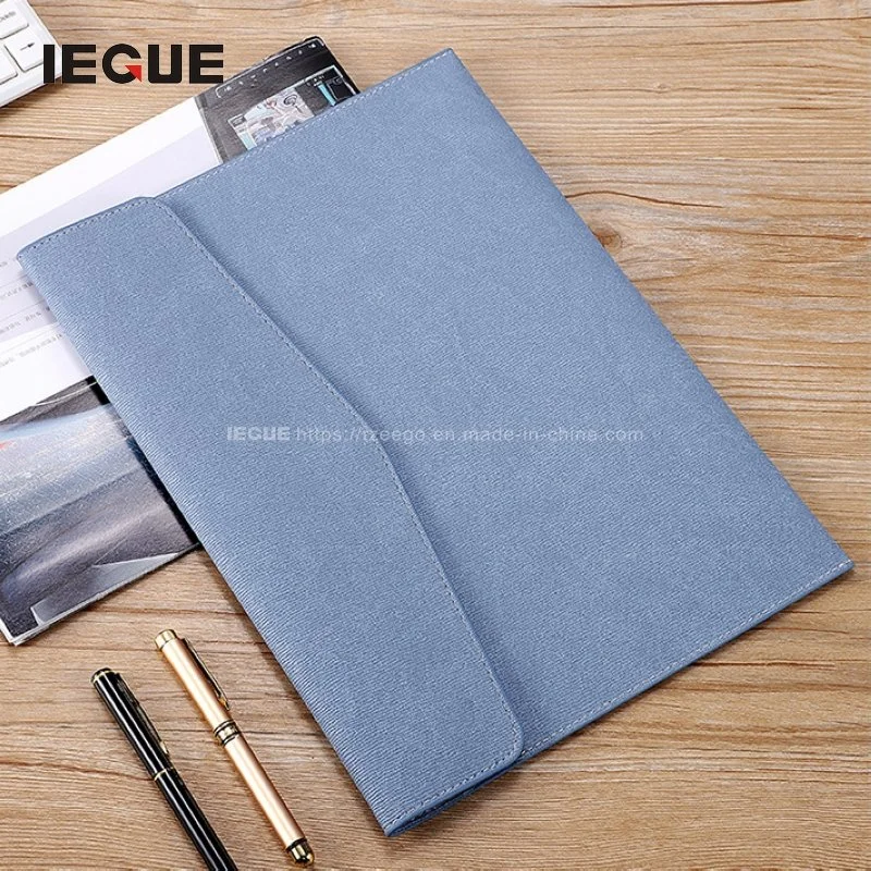 Office Stationery Vintage Ccustom A4 PU Leather Bound Presentation Portfolio File Folder with Logo