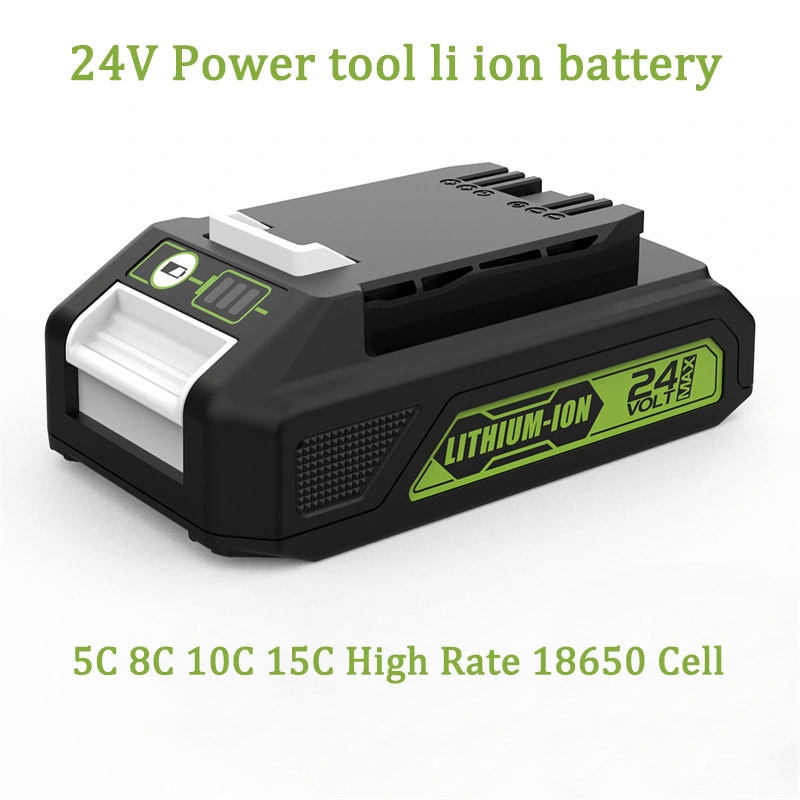 24V herramienta de alimentación baterías de ion litio para cortacéspedes eléctricos, máquinas Hedge, taladro, martillo