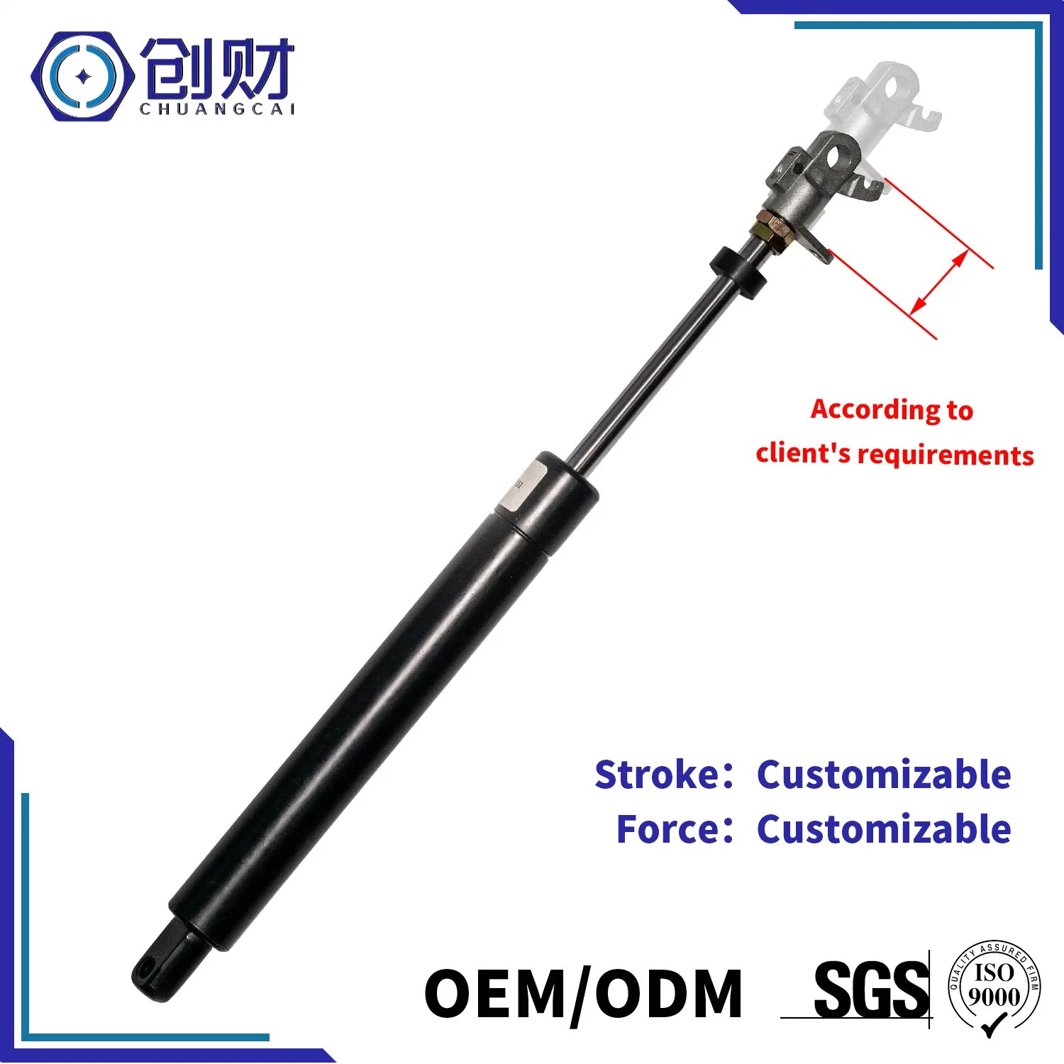 Controllable Precision Heavy Load Nitrogen Gas Spring for Cabinet