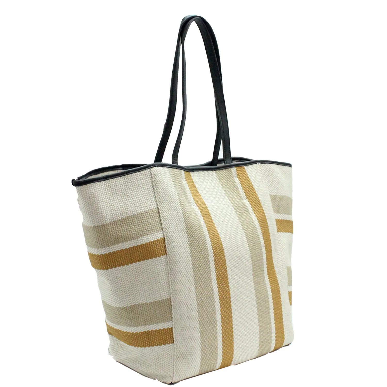 Lady Tote Canvas Bag with High Capacity Chic Design Leisure Shopping Bag