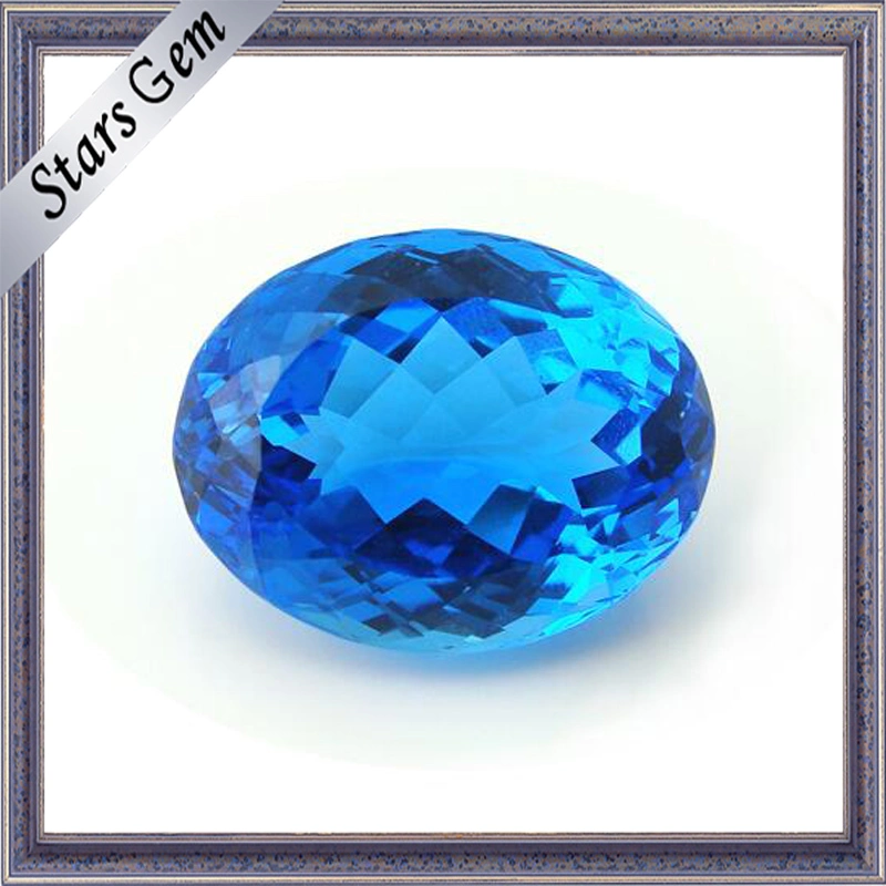 Oval Shape High Quality Untreated Natural Swiss Blue Topaz