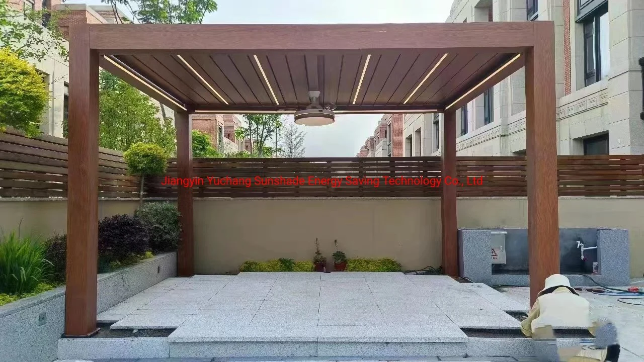 Aluminum Patio Garden Gazebo Modern Glass Roof Waterproof Aluminum Pergola Backyard Gazebo