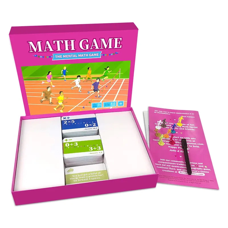 Custom Math Game Card for Children Kids Educational Game Cards Board Games Adult