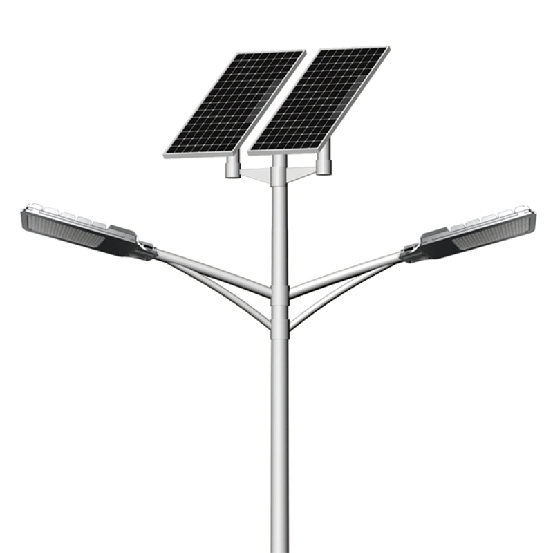 30W 60W 90W 100W 120W 150W Outdoor LED Solar Street Light Double Arms Gel Lithium Battery for Plaza Garden Highway Road