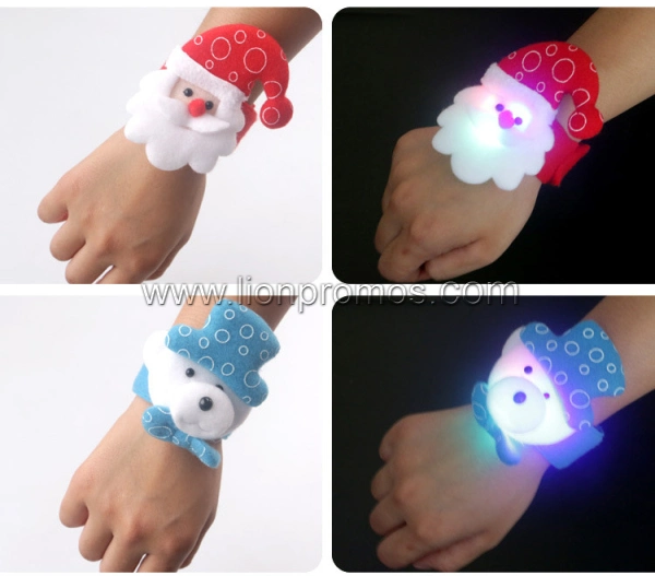 Noël cadeau promotionnel gifle Bracelet en silicone avec LED