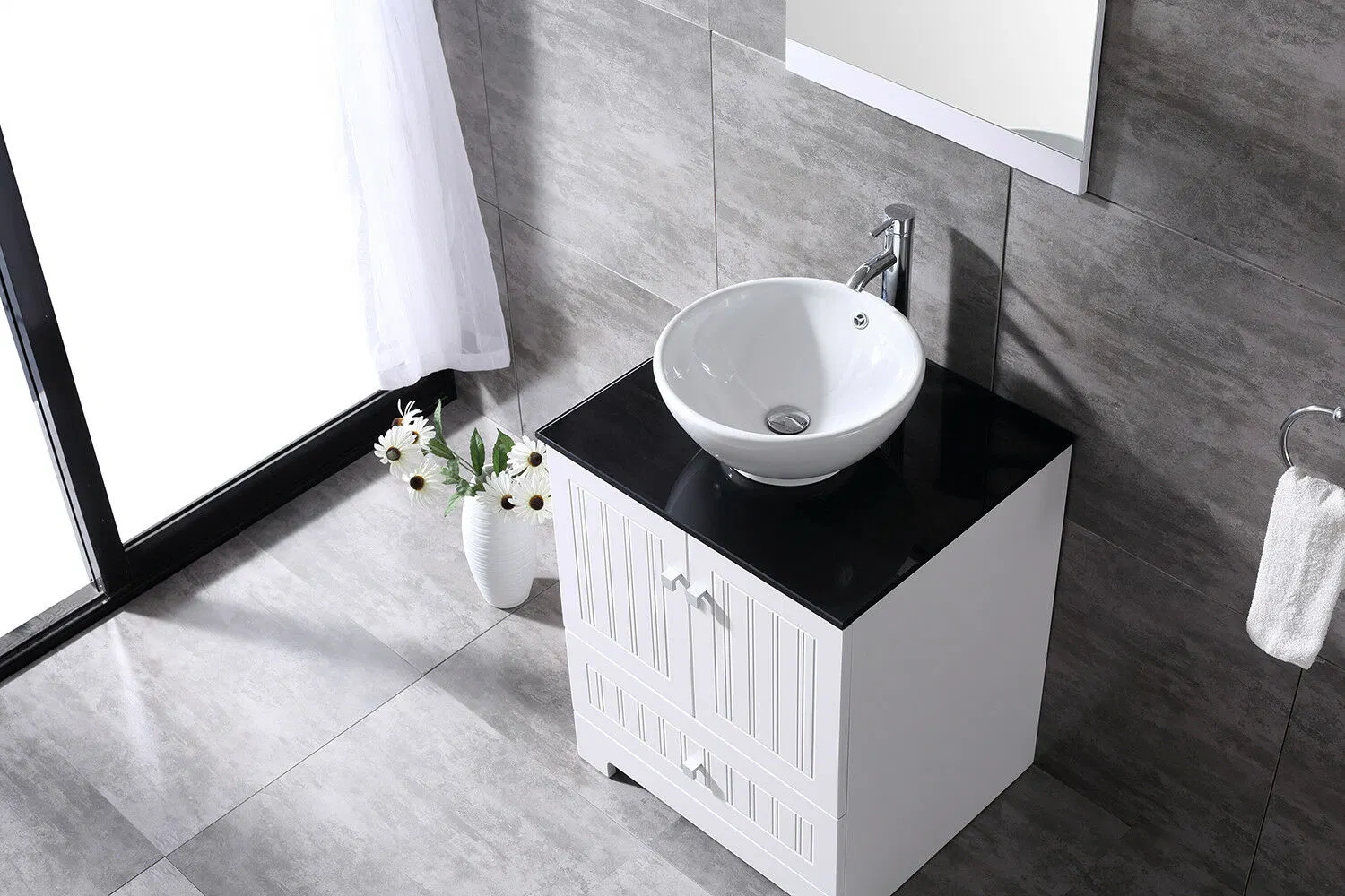24-дюймовых туалетный столик в ванной комнате ПВХ кабинета Керамическая колонна блока радиатора процессора под струей горячей воды Combo устанавливает