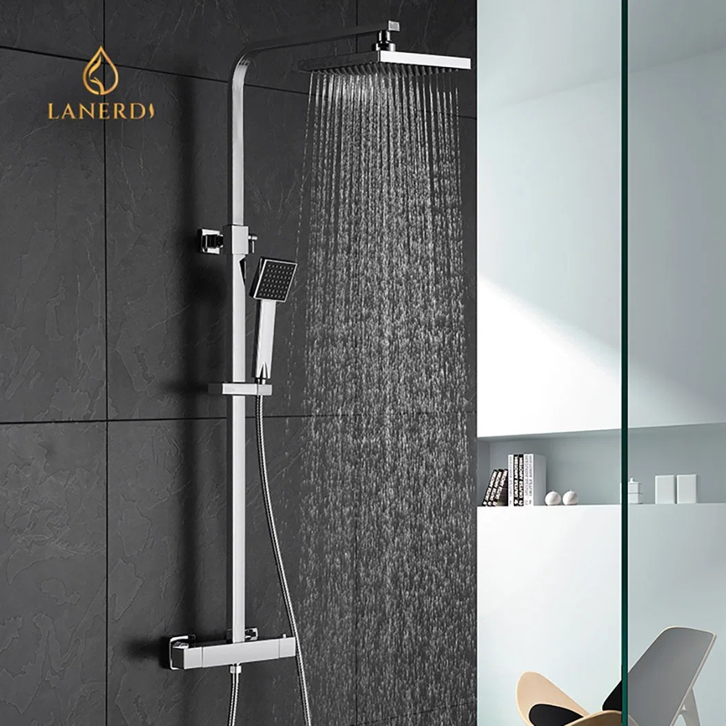 Wall Mounted Complete Hidden Bath Brass Shower Faucet Square Shower Mixer