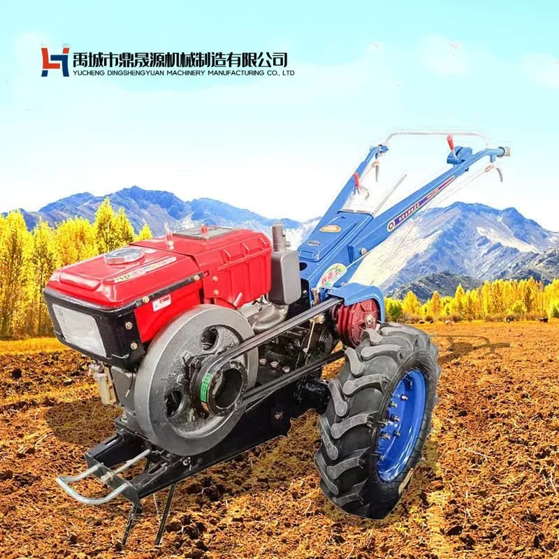 Chinese Small Farm Walking-Tractor-15HP Diesel Engine Hand Walk Behind Walking Tractor Two Wheel Tractor Agricultural