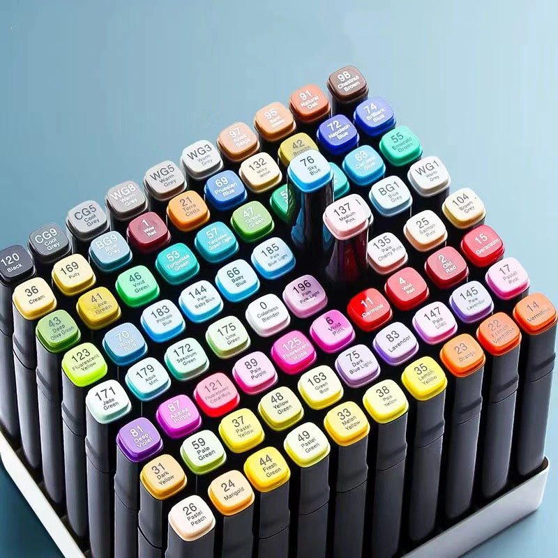 Brush Tip Headed 168 Color Brush Markers Resistant Ink Permanent Alcohol Pigment Drawing Art Set Highlighter Marker Pen