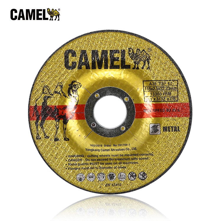 T42 DC 4.5" 115X2.5X22.2 mm Camel cortando el disco de metal y acero