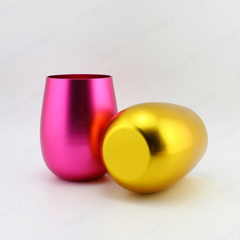 Egg Shapes Gold Metal Aluminum Candle Jars for DIY Candle Making