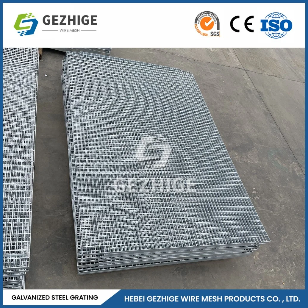 Gezhige Good Explosion-Proof Steel Grid Grating Factory Stainless Steel Grating China 80 100 101.6 120mm Twisted Cross Bar Pitch Galvanized Steel Grid Grating