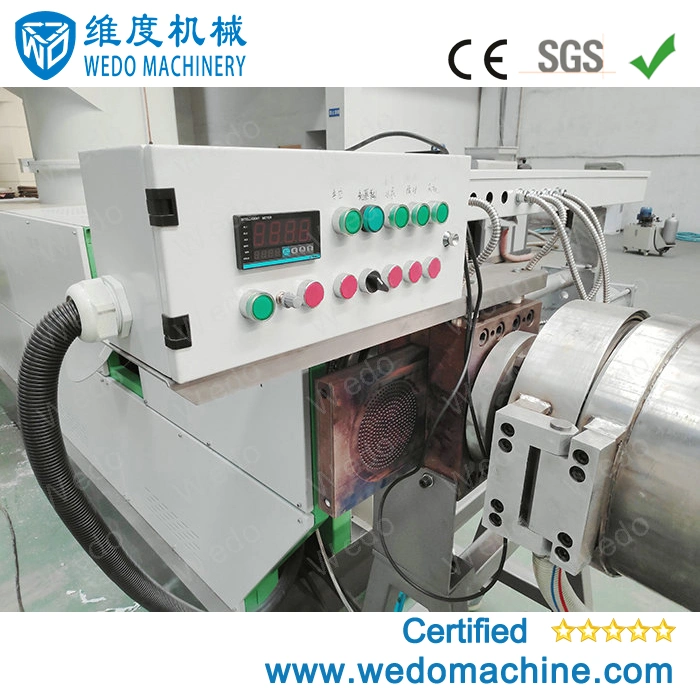 Waste Plastic HDPE PP Scraps Pipes Flakes Granulator for Regranulation with Single Shaft Shredder