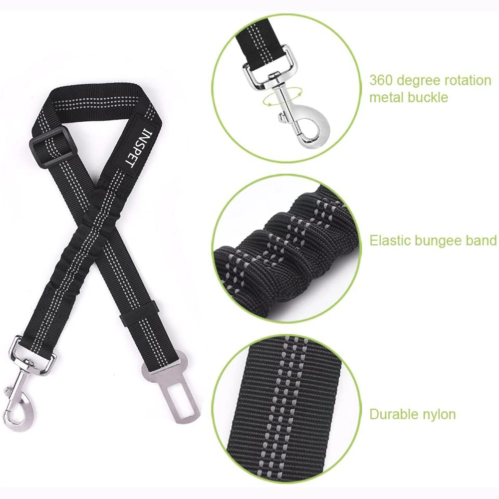 Reflective Tactical Nylon Bungee Dog Seat Belt Vehicle