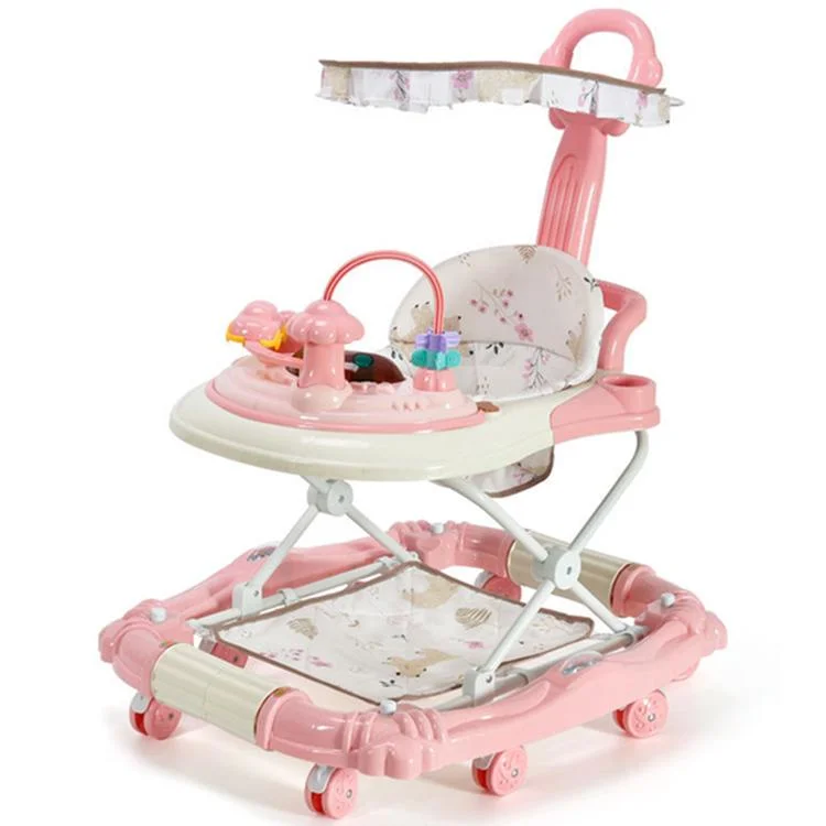 Cartoon Walking Toy Chair Musical Baby Walker with Stopper for Children