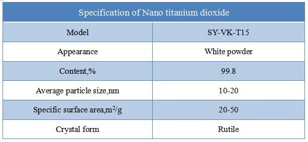 Nano Titanium Oxide Rutile Anatase Titanium Oxide TiO2