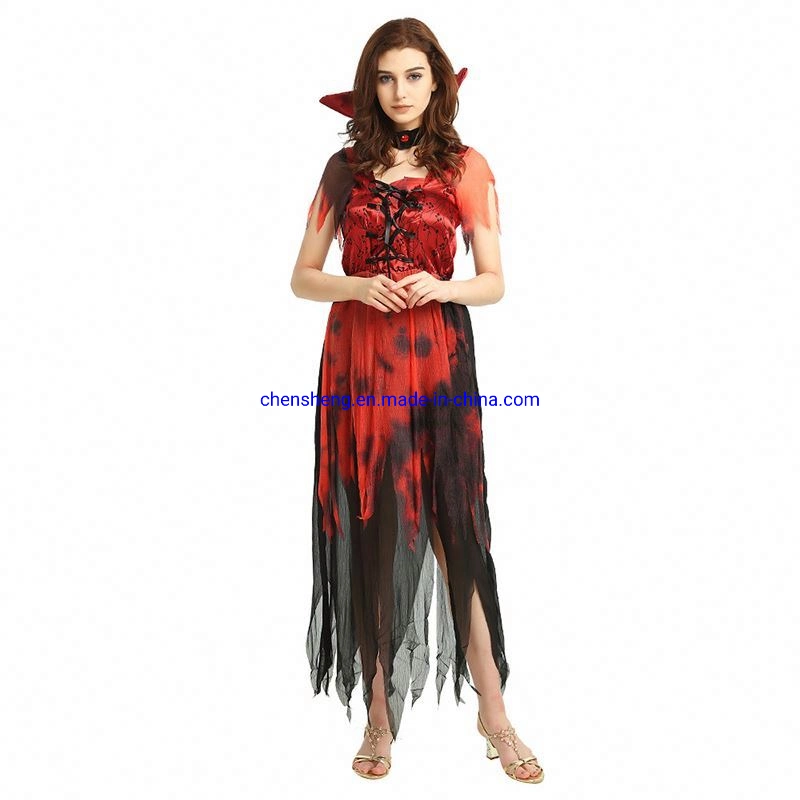 New Fashion Women Halloween Girls Cosplay Vampire Dracula Nightclub Queen Long Dress Party Game Stage Costumes Dresses