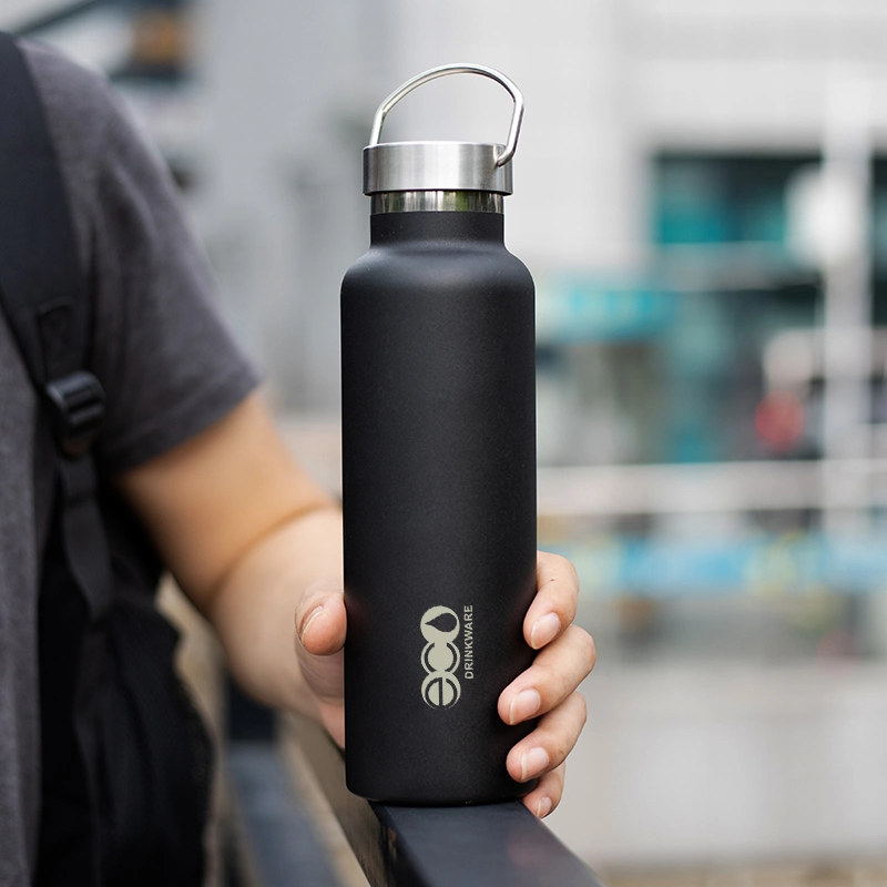 Gv013 Wholesale/Supplier 500ml 600ml 750ml Custom Logo Stocked Sports Insulated Stainless Steel Water Bottles with Bamboo Lid Double Walled