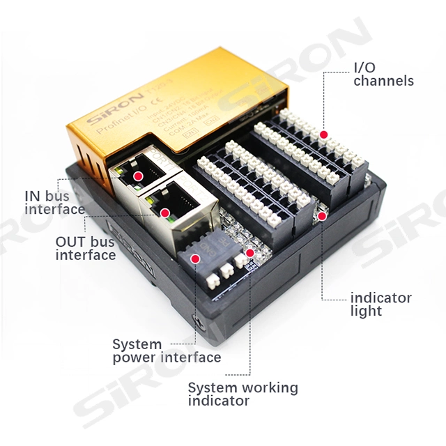 Siron T121 Series Digital/Analog Inputs and Outputs 8/16/32 Channels Profinet Bus Couple Bus Io Module