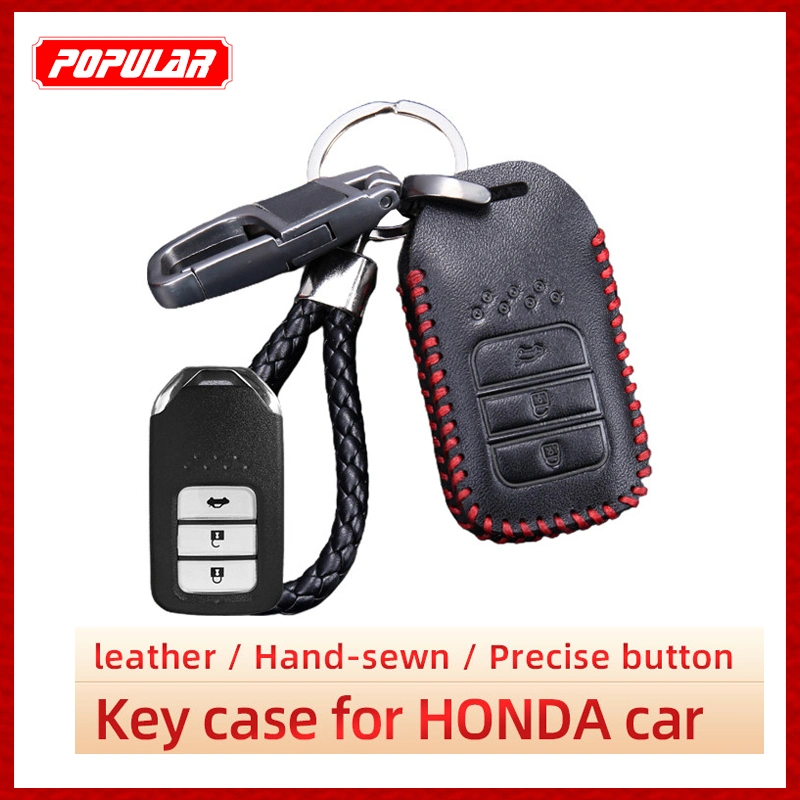 Honda Leather Car Key Case Logo impreso con botón Precise